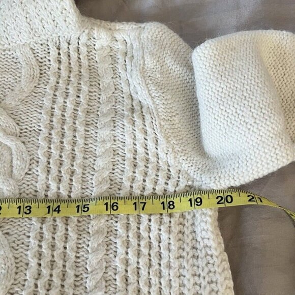 Express Fisherman Cable Knit Sweater Sz M Cowl Neck Cropped Comfy Acrylic Wool - Picture 5 of 9